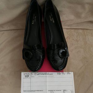 Kate Spade Shelly Black Patent Button Flats